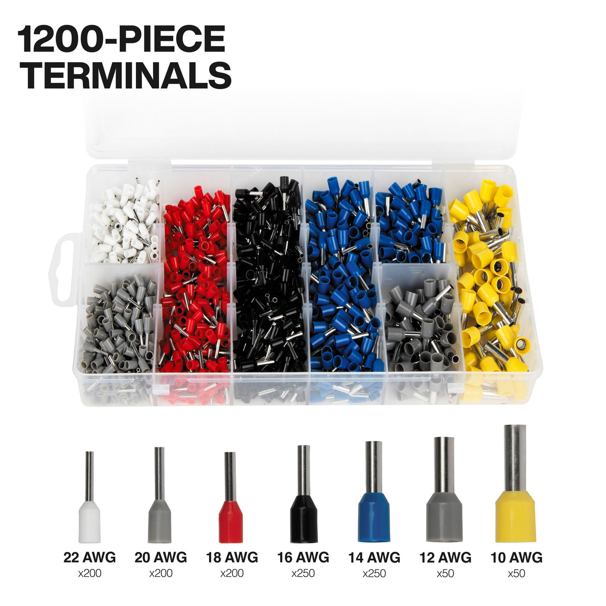 Klein 34061 crimper 1,200-piece ferrule terminal set