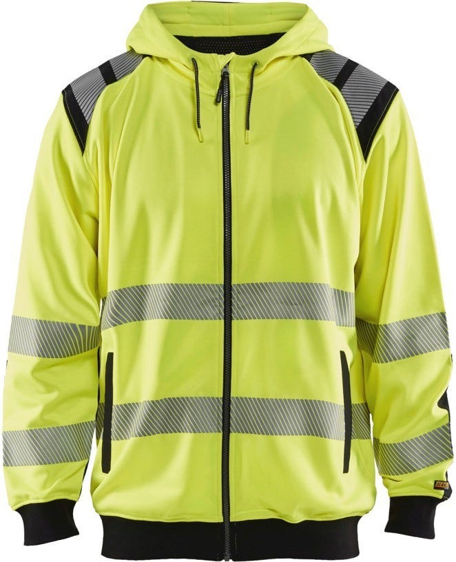 Blaklader 34461974 Hi-Vis Hooded Sweatshirt, High-Visibility Yellow / Black