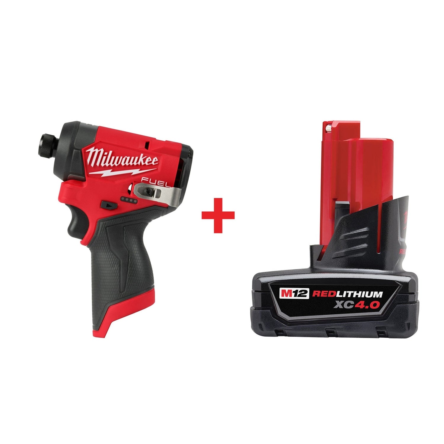Milwaukee M12 FUEL 1/4-in. Hex Impact Driver with Battery Pack