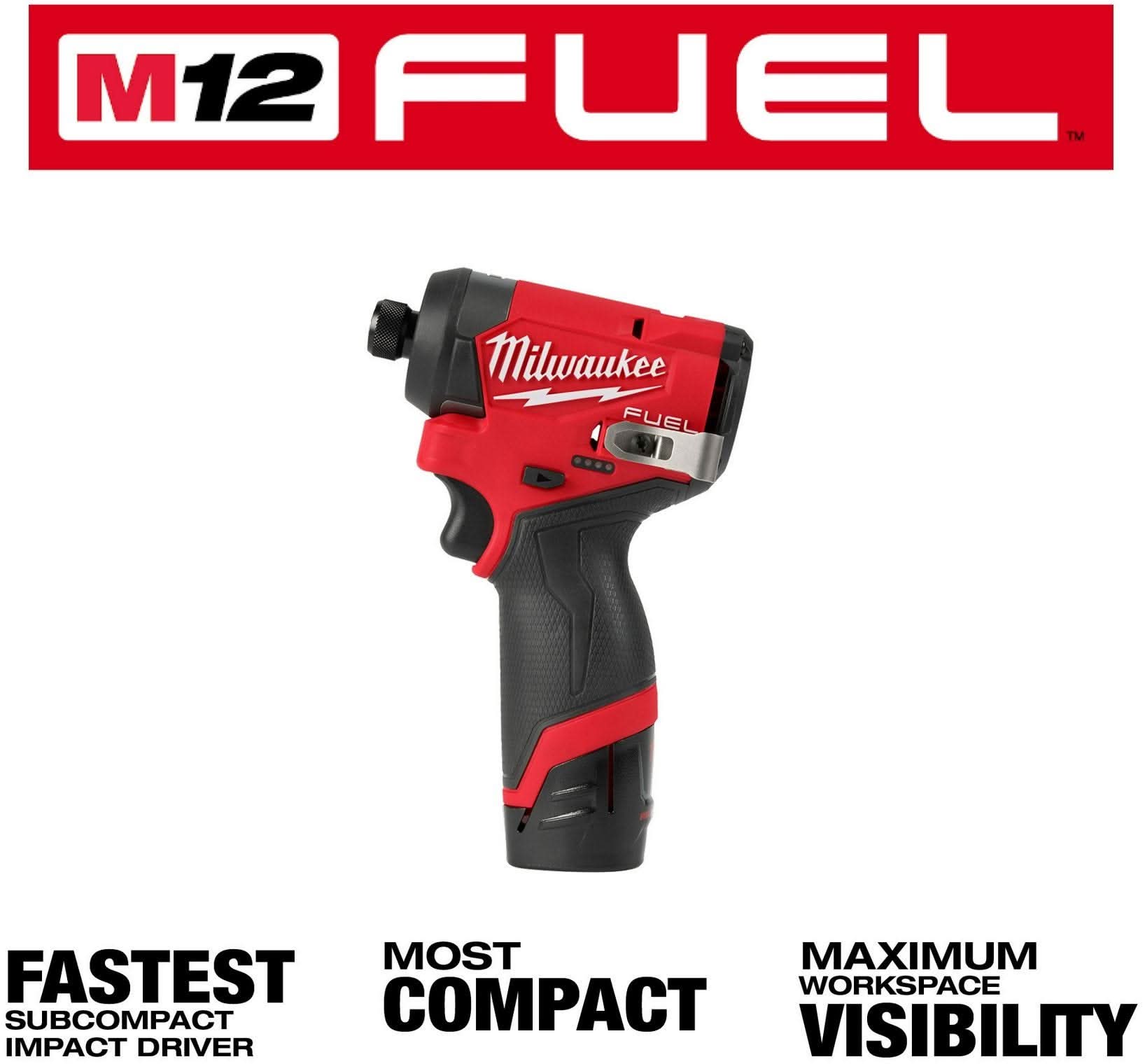 Milwaukee 3453-22 M12 FUEL 1/4-in. Hex Impact Driver Kit – Tool Nut