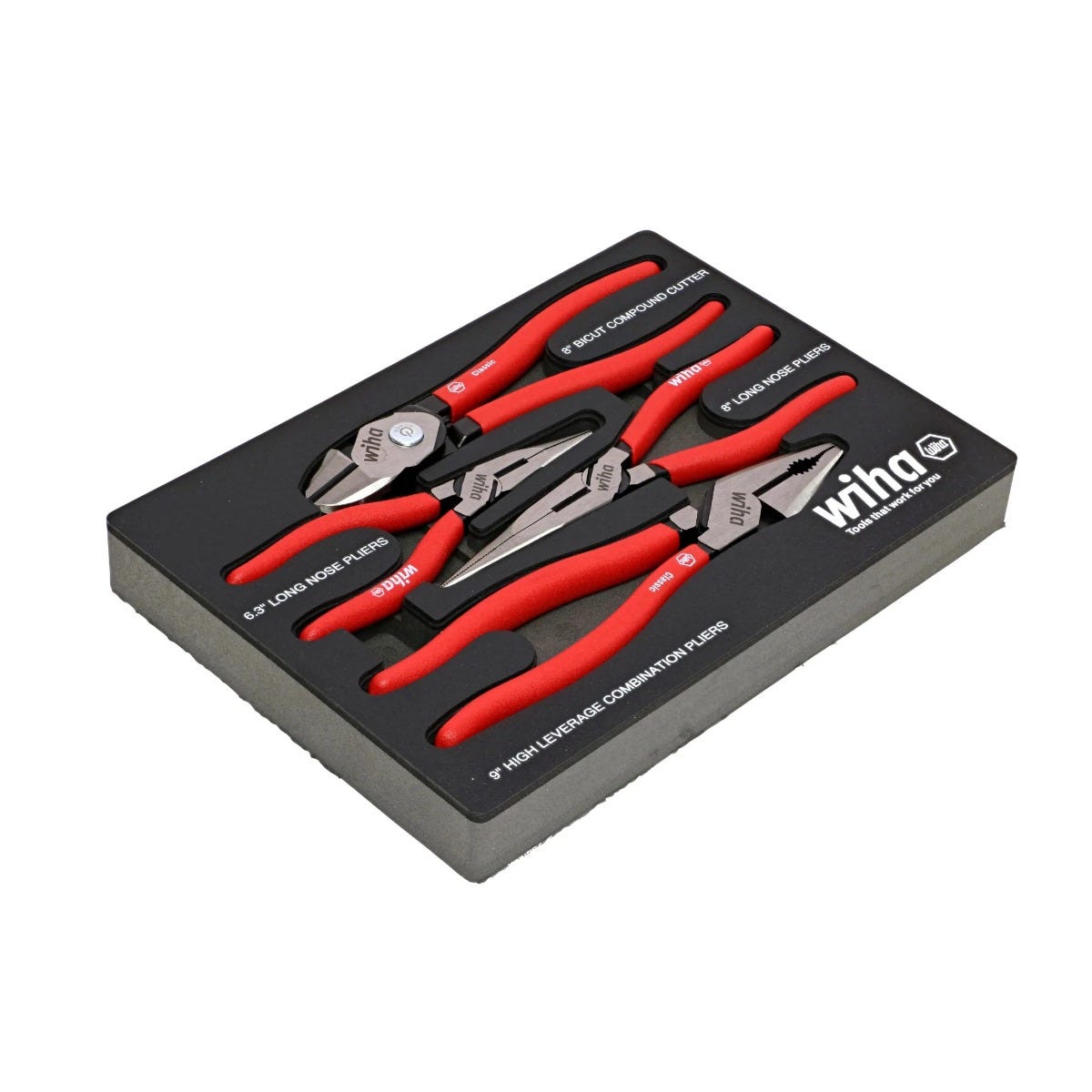 Wiha 34681 4-Piece Classic Grip Pliers & Cutters Set