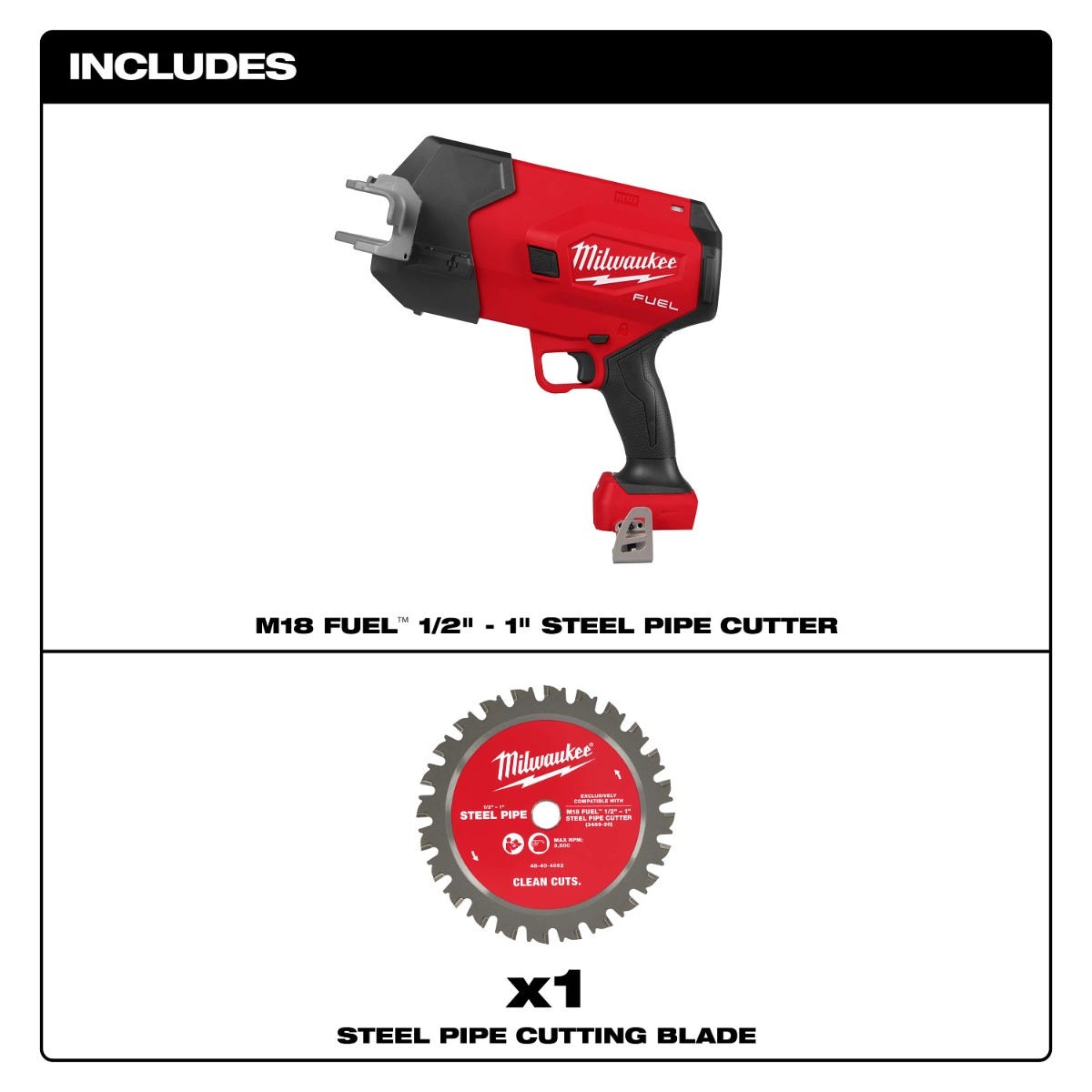 Milwaukee 3469-20 M18 FUEL Steel Pipe Cutter (Max 1-5/16-in. OD), Tool Only