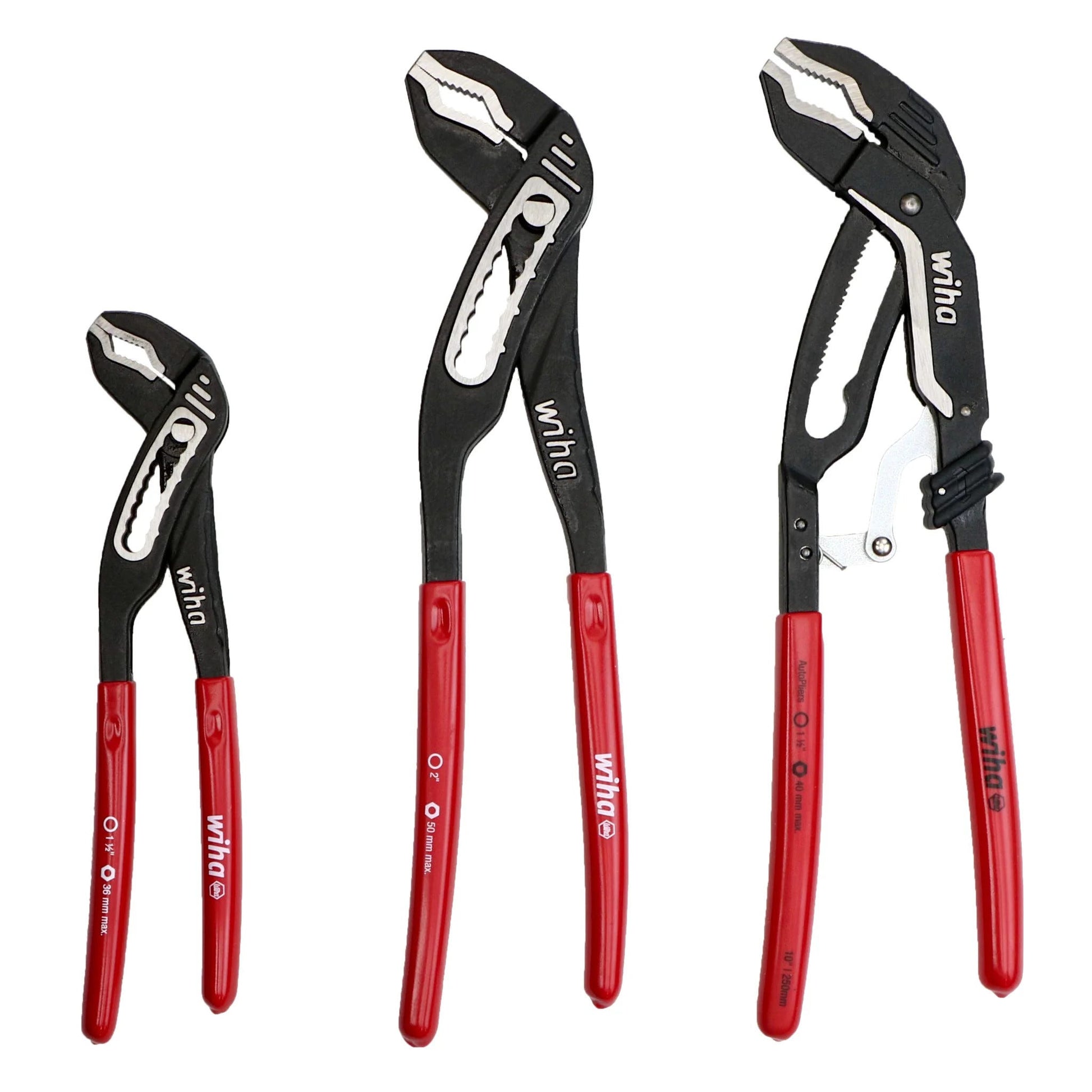 Wiha 34690-Wiha 3-Piece Glassic Grip V-Jaw Tongue and Groove Plier Tray Set