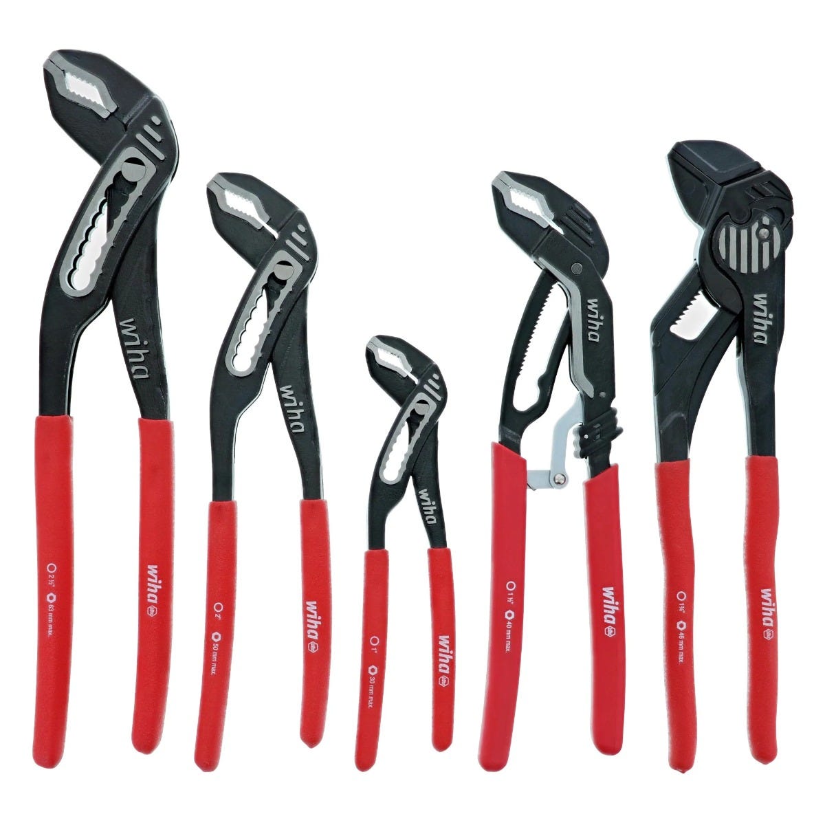 Wiha 34691 5-Piece Classic Grip V-Jaw Tongue & Groove Pliers Set