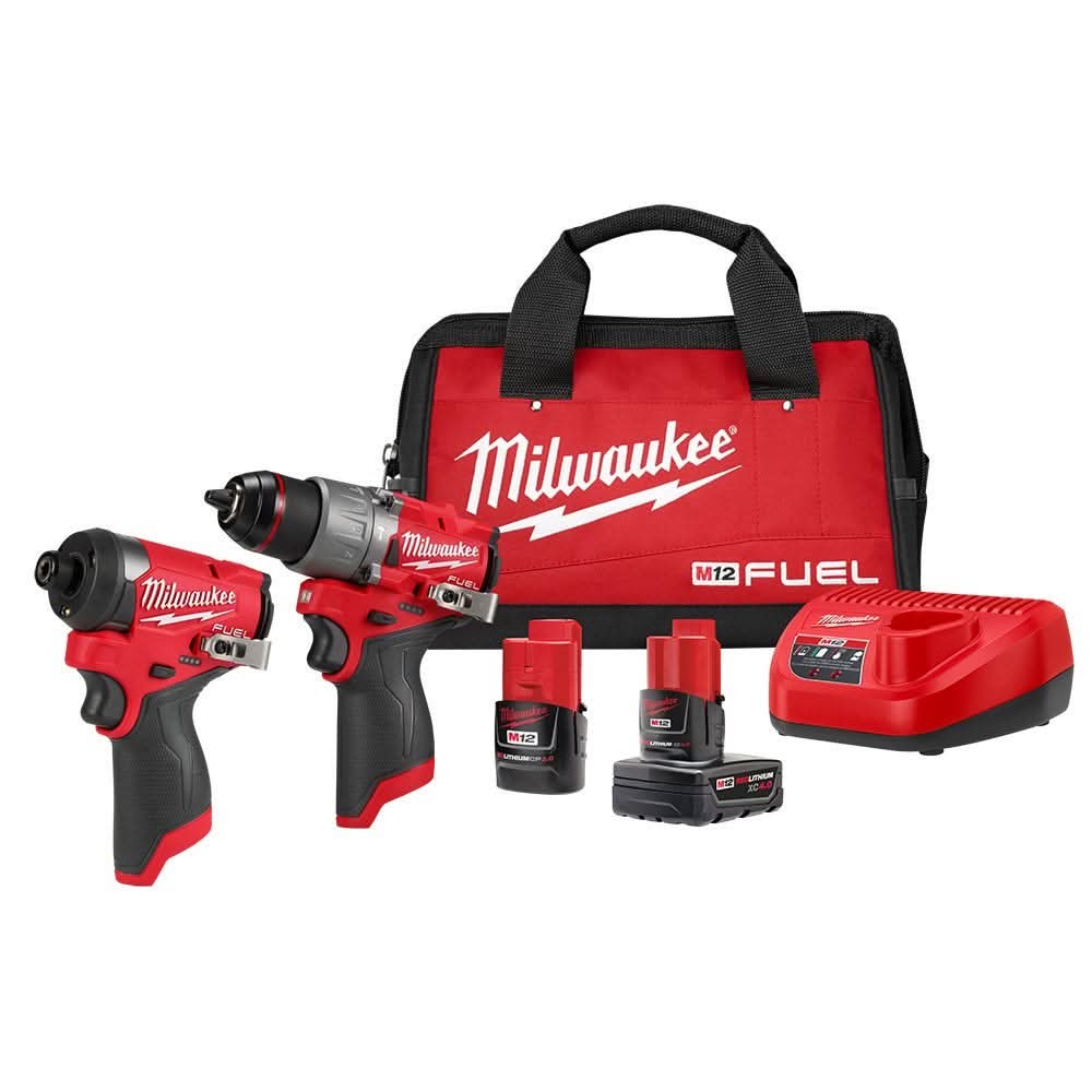 Milwaukee M12 FUEL 1/2-in. Drill Driver and 1/4-in. Hex Impact Driver Combo Kit with 5.0Ah Battery Pack