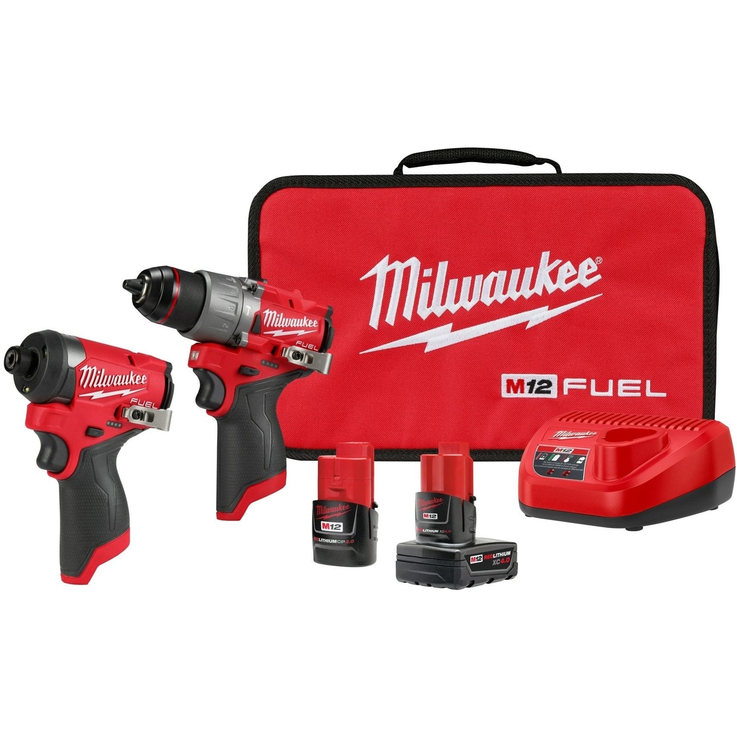 Milwaukee 3497-22 M12 FUEL Gen4 1/2-in. Drill Driver and 1/4-in. Hex Impact Driver Combo Kit with PACKOUT Tool Case with Customizable Insert