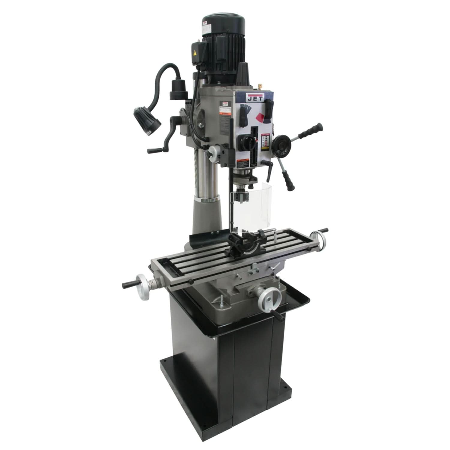 JET 351145 JMD-40GH Geared Head Mill/Drill with Newall DP500 2-Axis DRO & X-Powerfeed