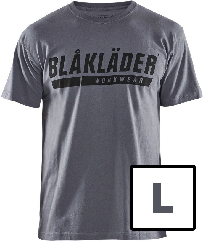 FREE Blaklader 35551042 Short Sleeve T-Shirt with Logo, Gray, L (PROMO)
