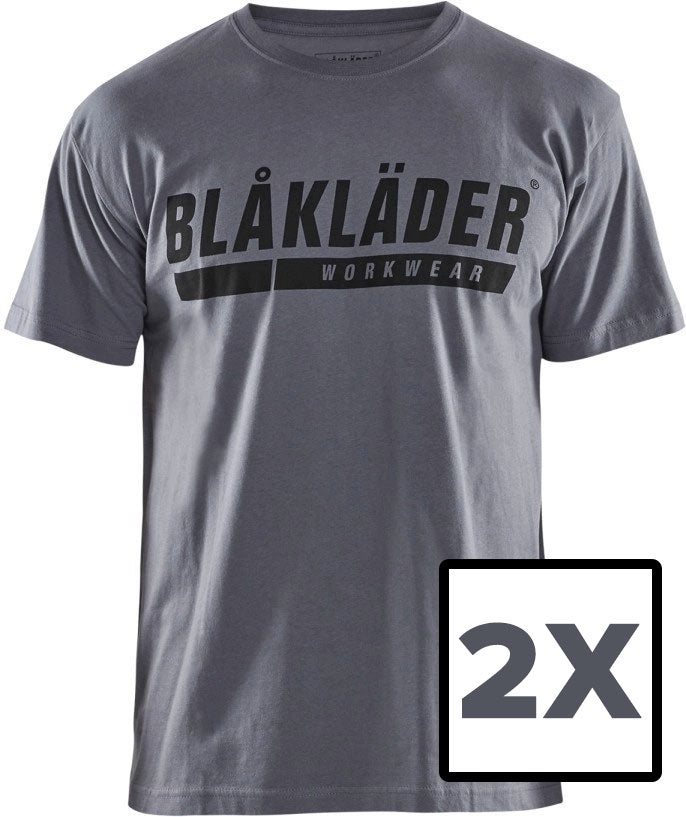 FREE Blaklader 35551042 Short Sleeve T-Shirt with Logo, Gray, 2XL (PROMO)