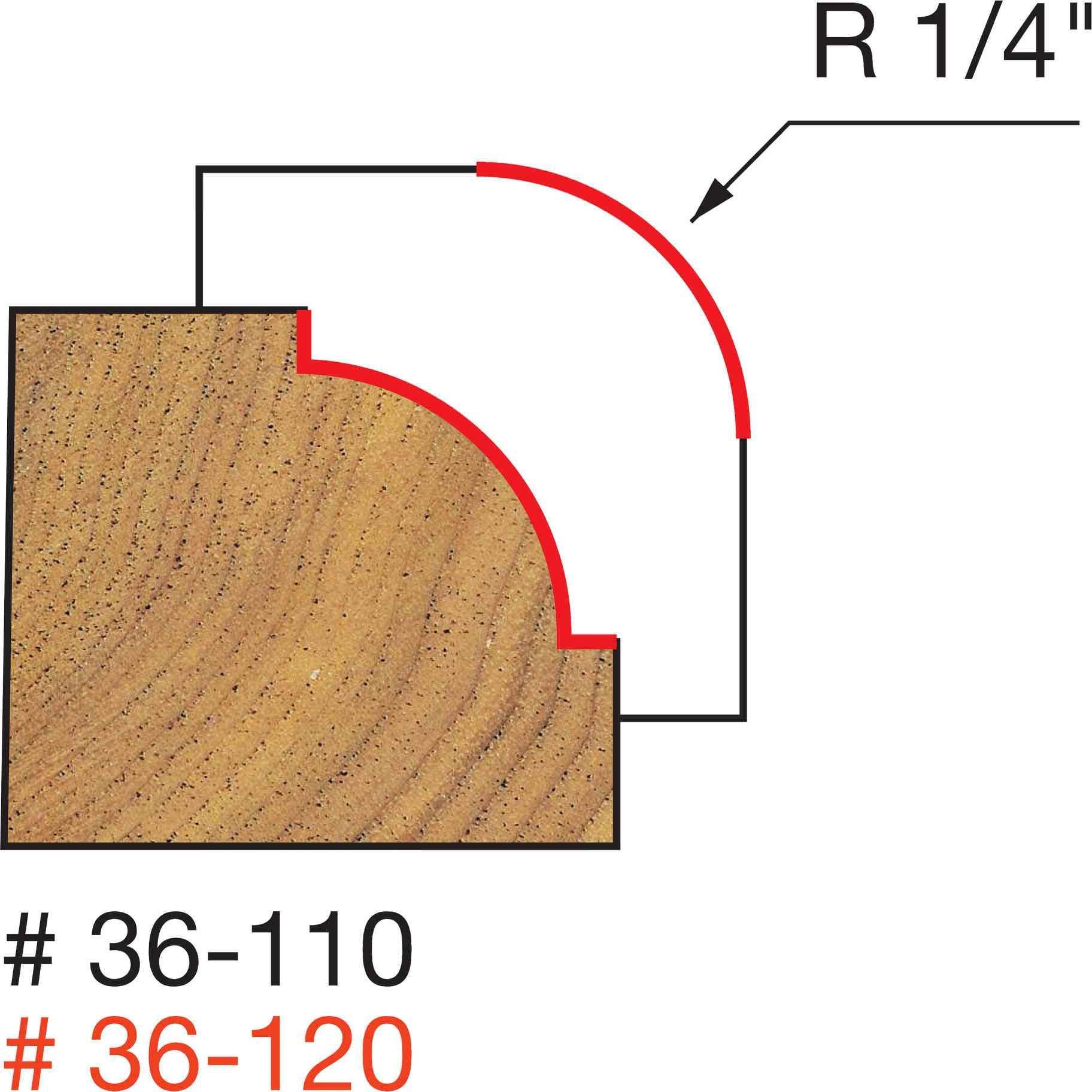 Freud 36-110 1/4-Inch Radius Beading Router Bit (Quadra-Cut)