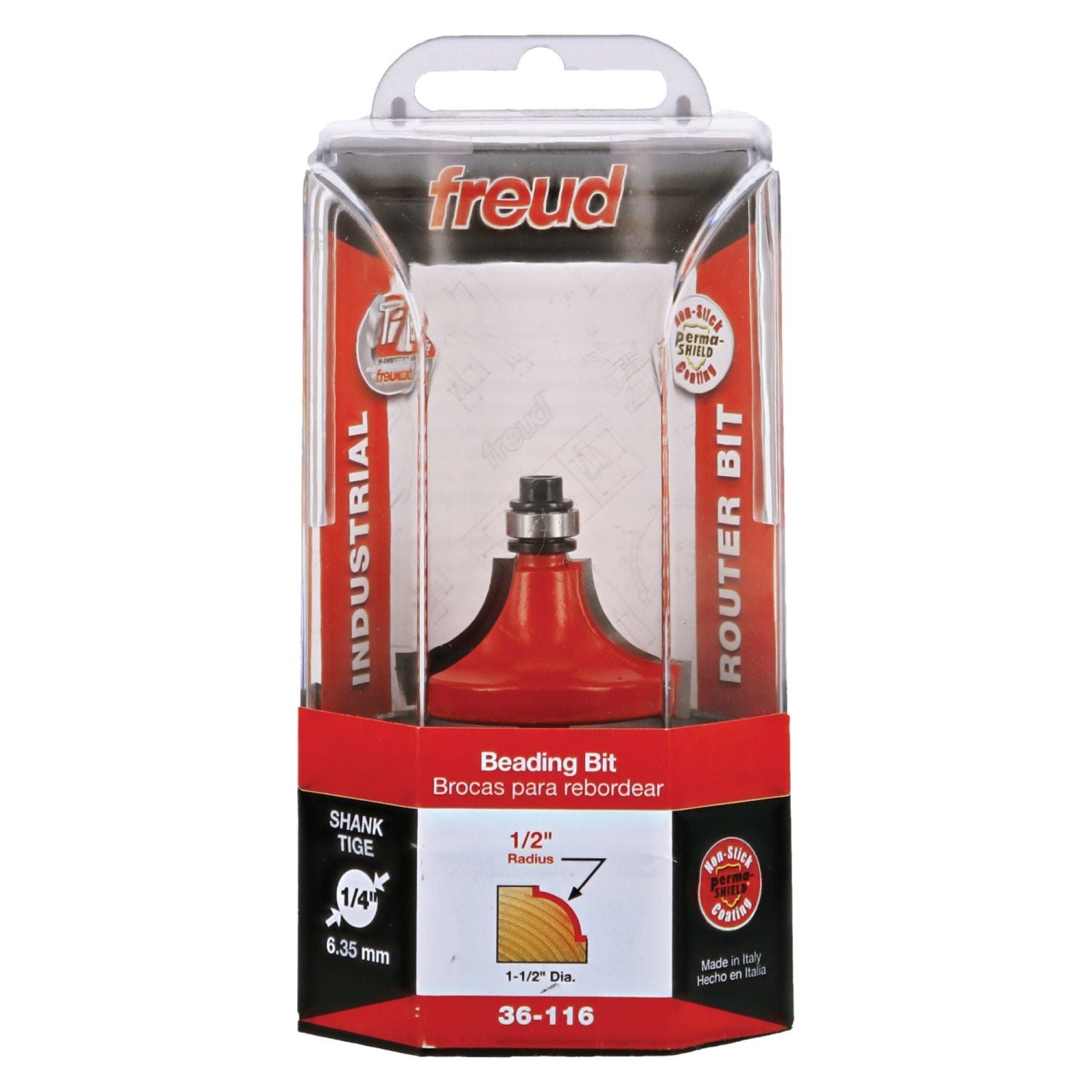 Freud 36-116 1/2-Inch Radius Beading Router Bit (Quadra-Cut)
