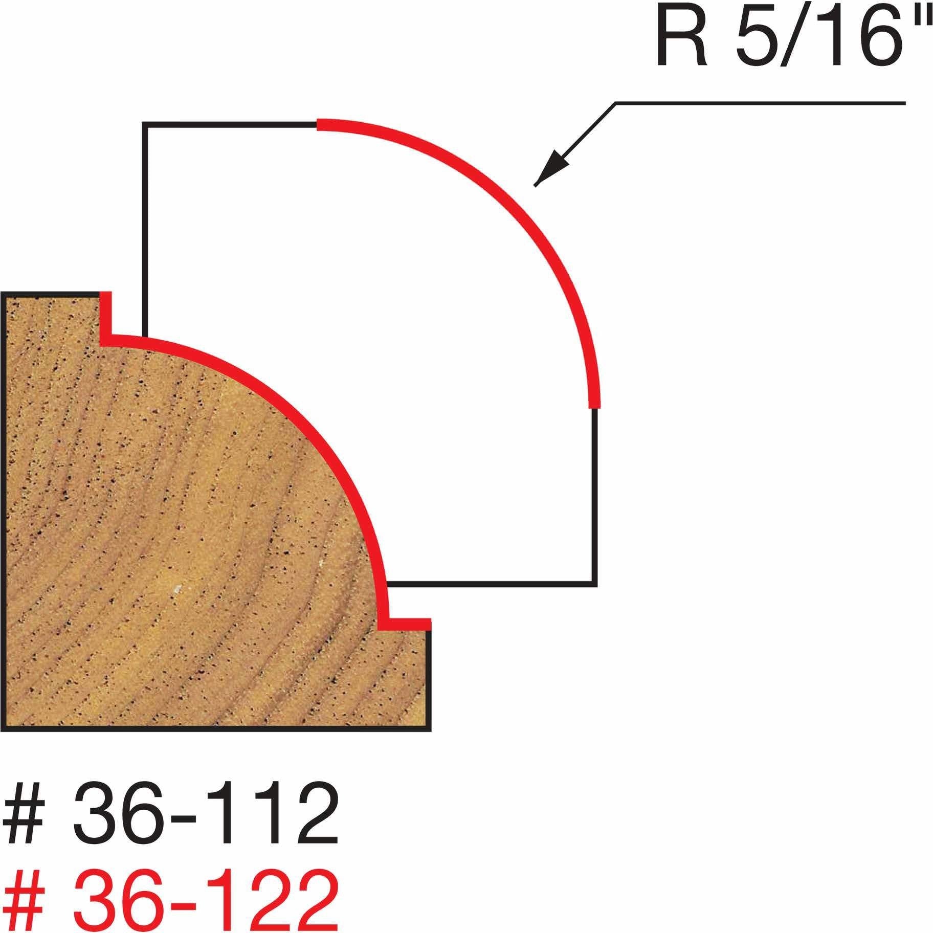 Freud 36-122 5/16-Inch Radius Beading Router Bit (Quadra-Cut)