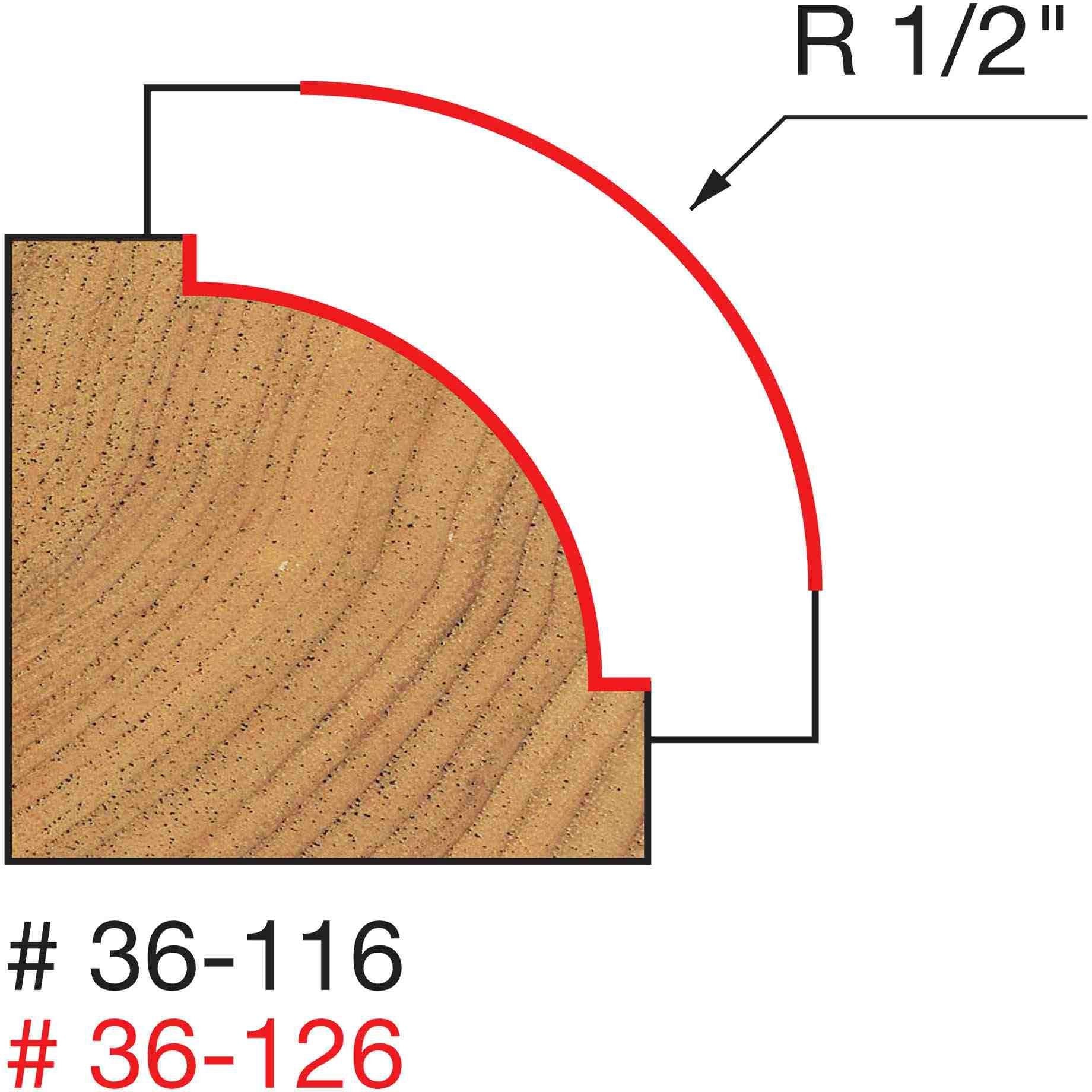 Freud 36-126 1/2-Inch Radius Beading Router Bit (Quadra-Cut)