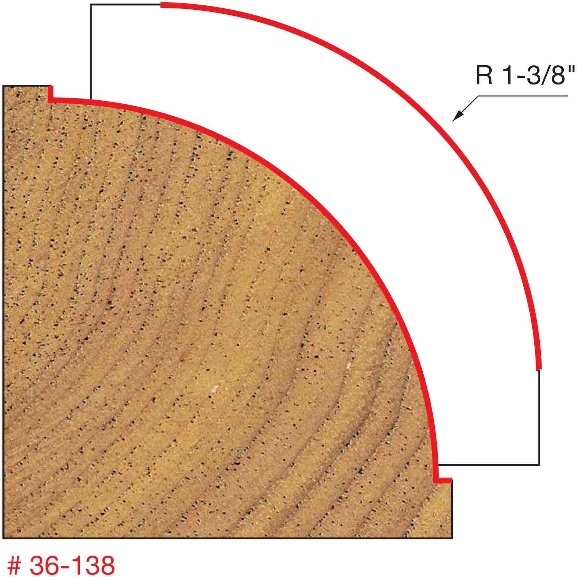 Freud 36-138 1-3/8-Inch Radius Beading Router Bit (Quadra-Cut)