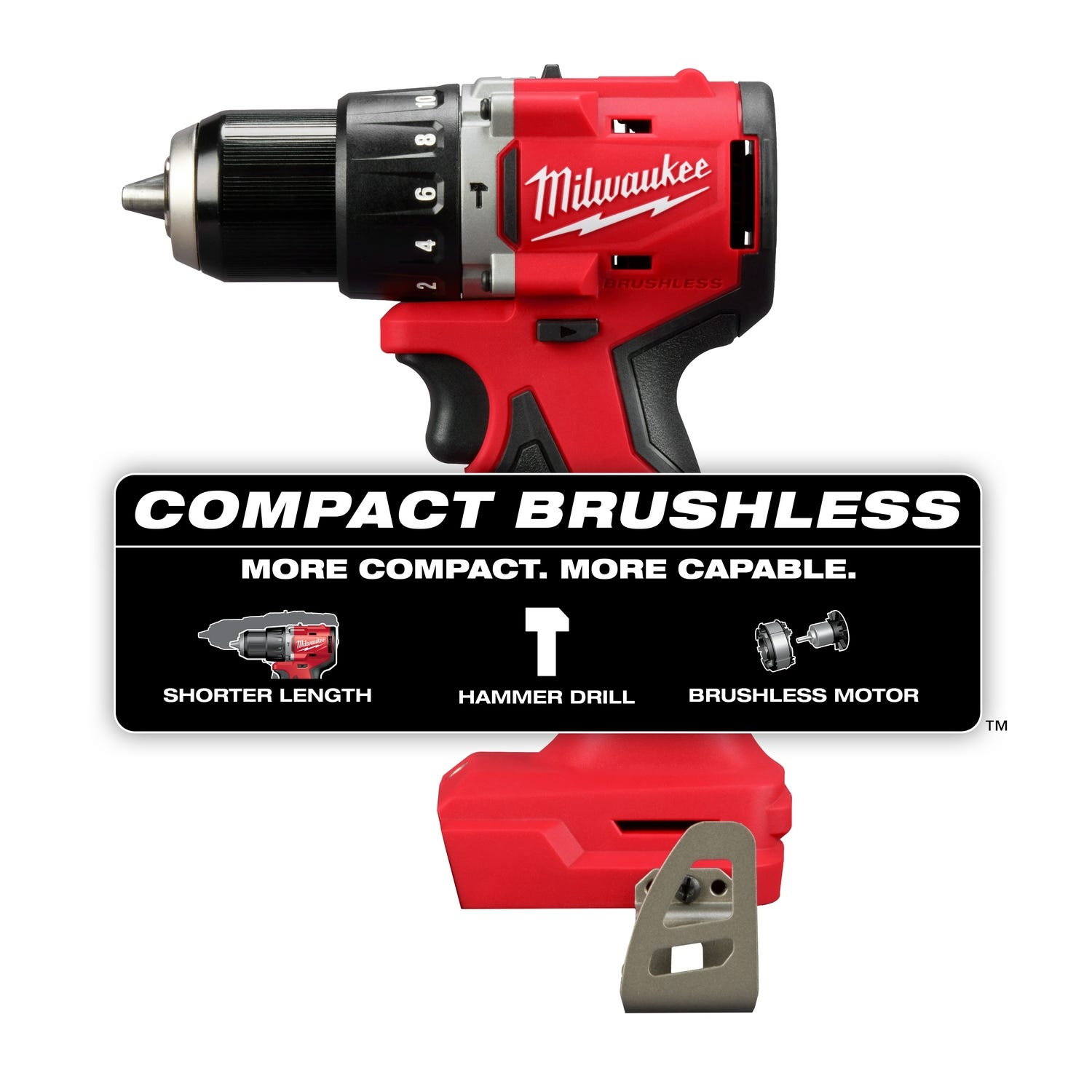 Milwaukee 3602-20 M18 Compact Brushless 1/2" Hammer Drill (Bare Tool)