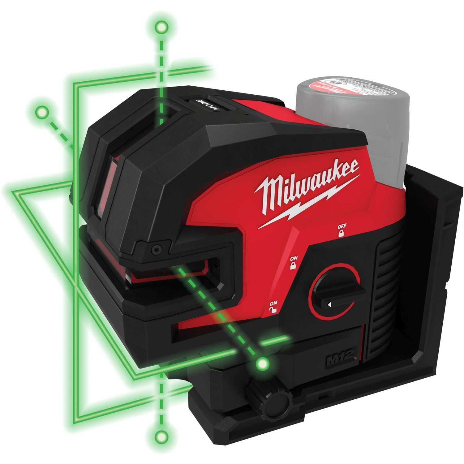 Milwaukee 3624-20 M12 Green Cross Line & 4-Points Laser