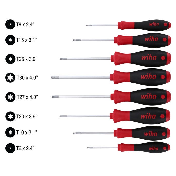 Wiha 36294 8-Piece SoftFinish Torx Screwdriver Set