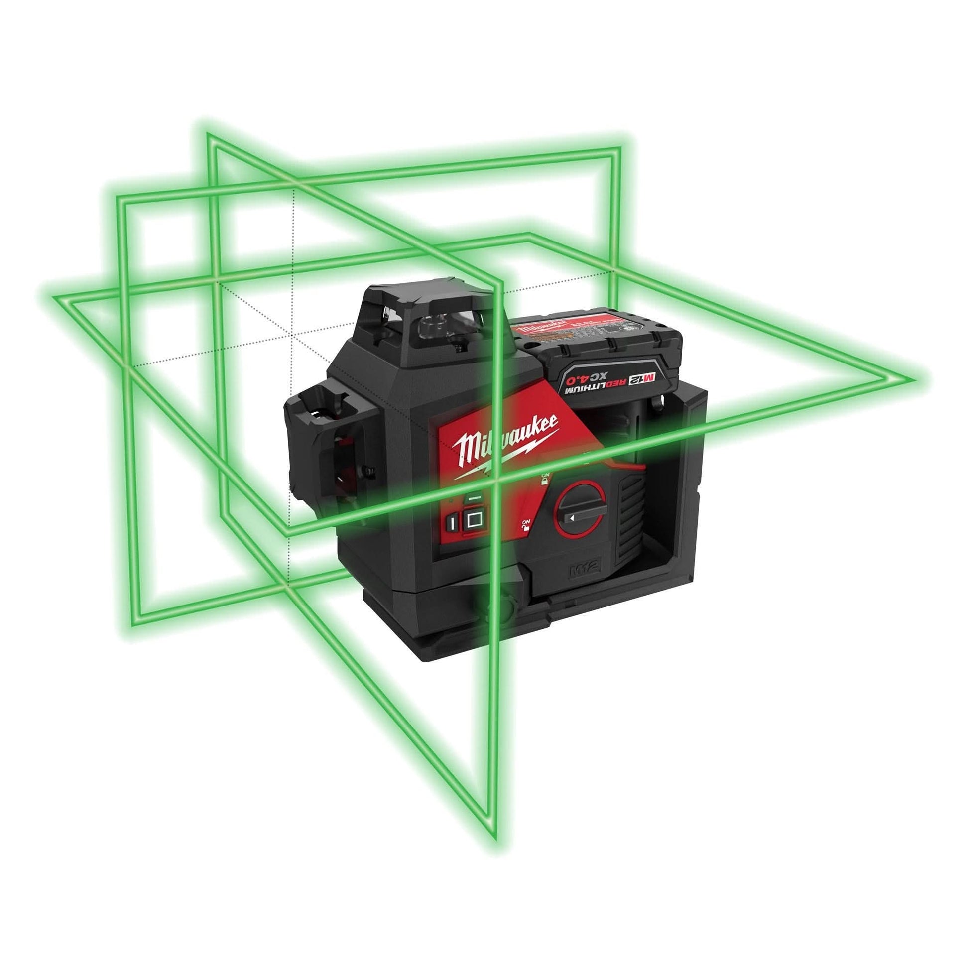Milwaukee M12 Green 360 3-Plane Laser 4.0Ah Kit with M12 Battery Pack