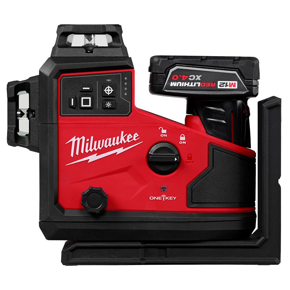 Milwaukee 3642-21 M12 Green 360&deg; 3-Plane Laser w/Automatic Alignment & Receiver