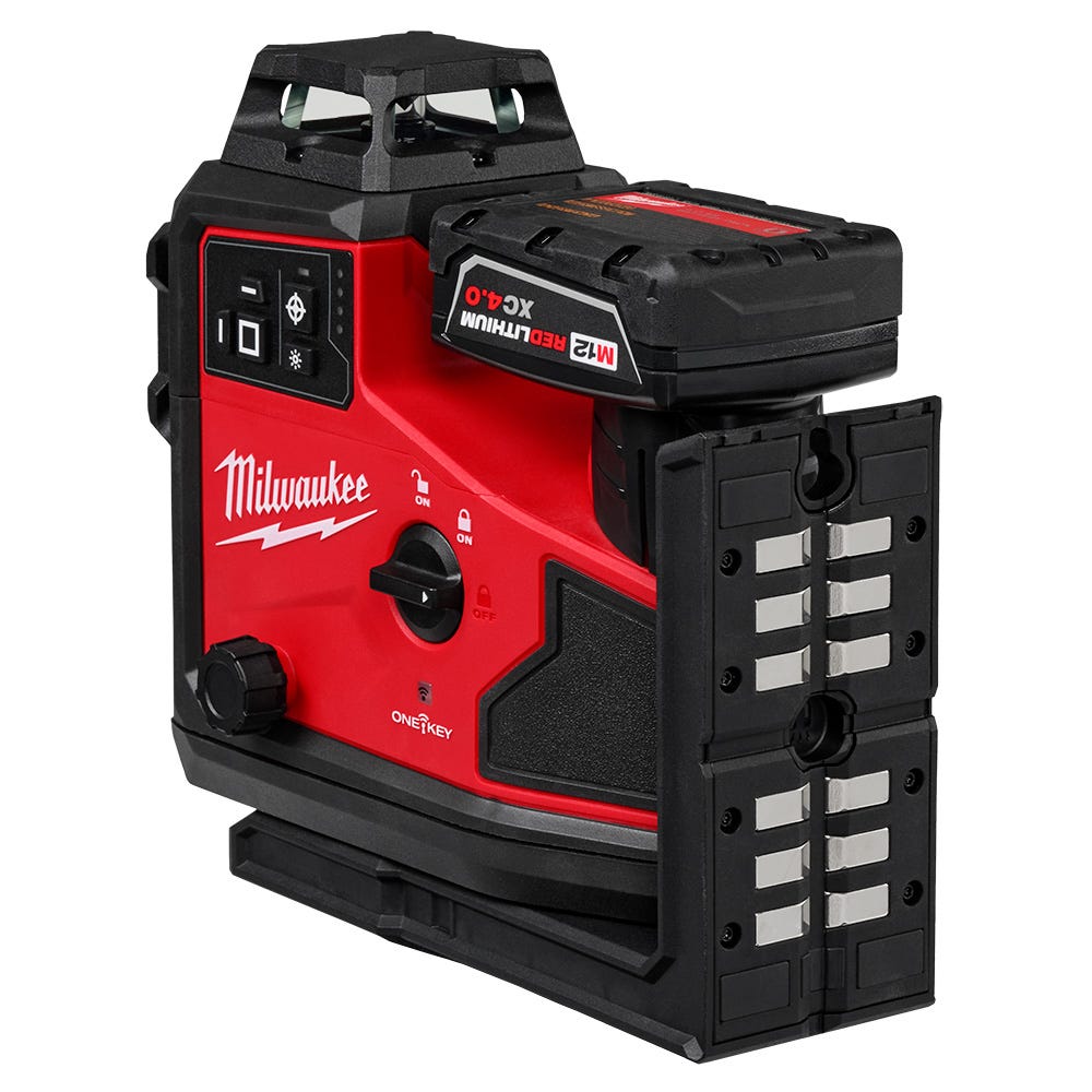 Milwaukee 3642-21 M12 Green 360&deg; 3-Plane Laser w/Automatic Alignment & Receiver