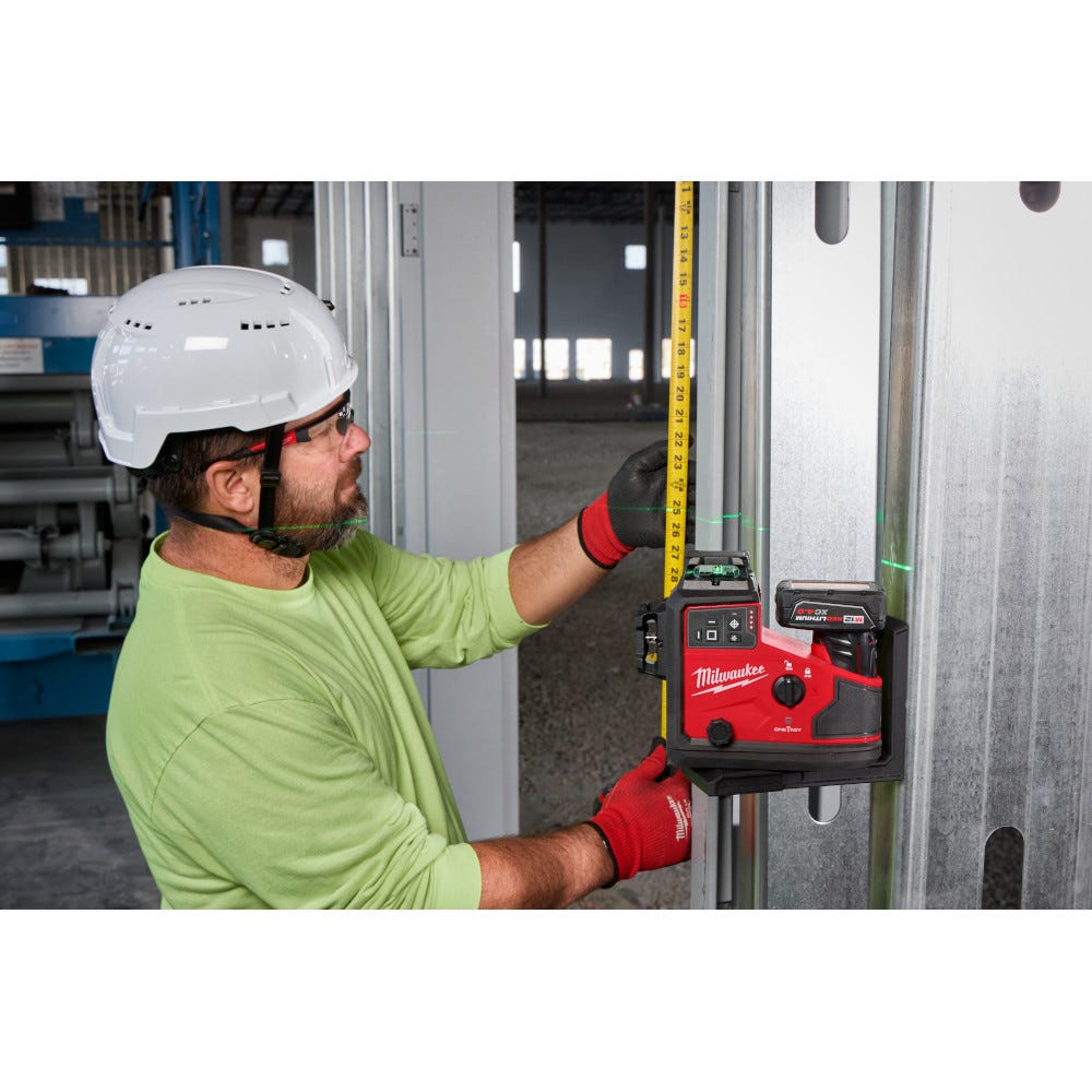 Milwaukee 3642-21 M12 Green 360&deg; 3-Plane Laser w/Automatic Alignment & Receiver