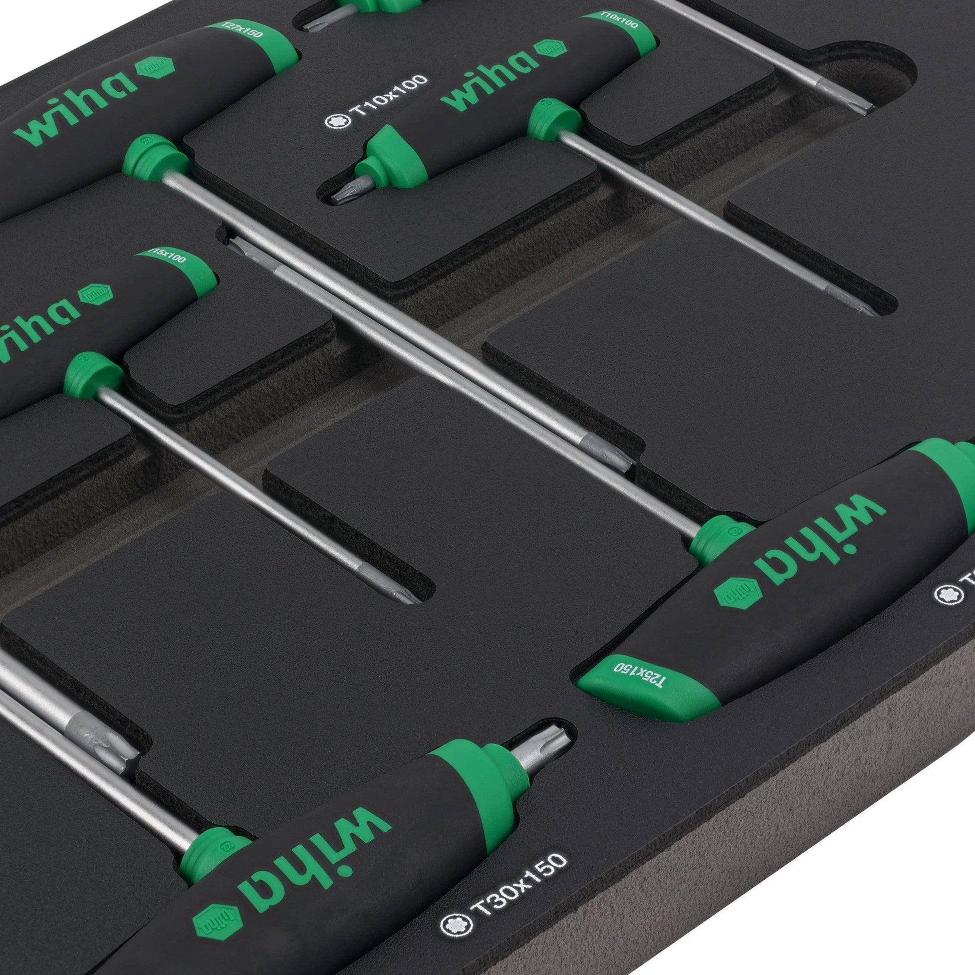 Wiha 36489 7-Piece SoftGrip Dual Drive Torx T-Handle Tray Set