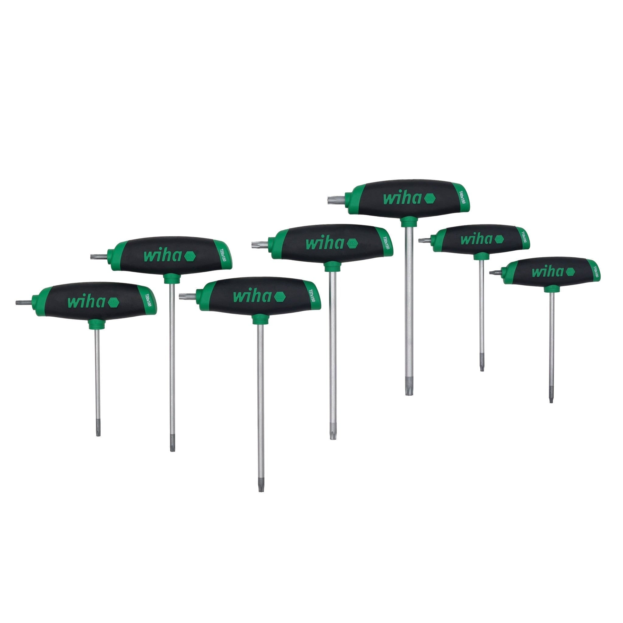 Wiha 36489 7-Piece SoftGrip Dual Drive Torx T-Handle Tray Set