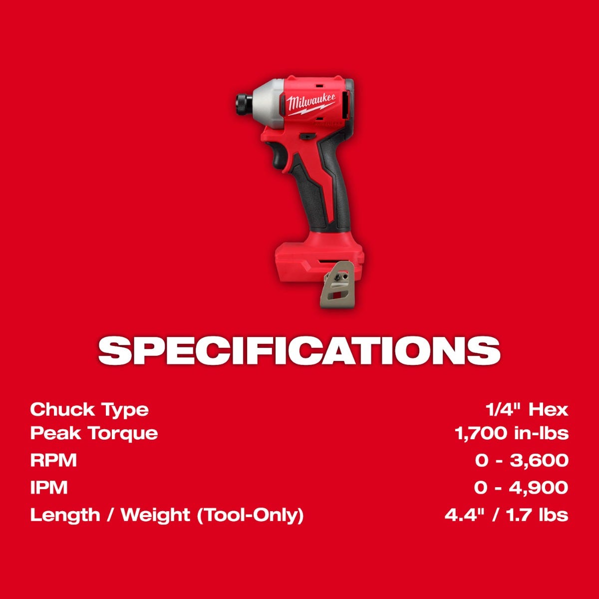 Milwaukee M18™ Compact Brushless 1/4" Hex Impact Driver