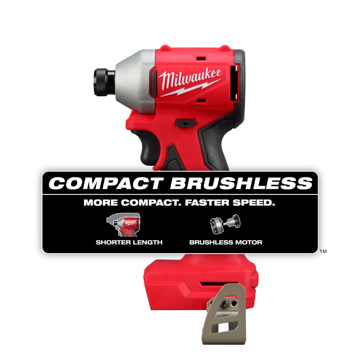Milwaukee M18™ Compact Brushless 1/4" Hex Impact Driver Kit with 2 Batteries