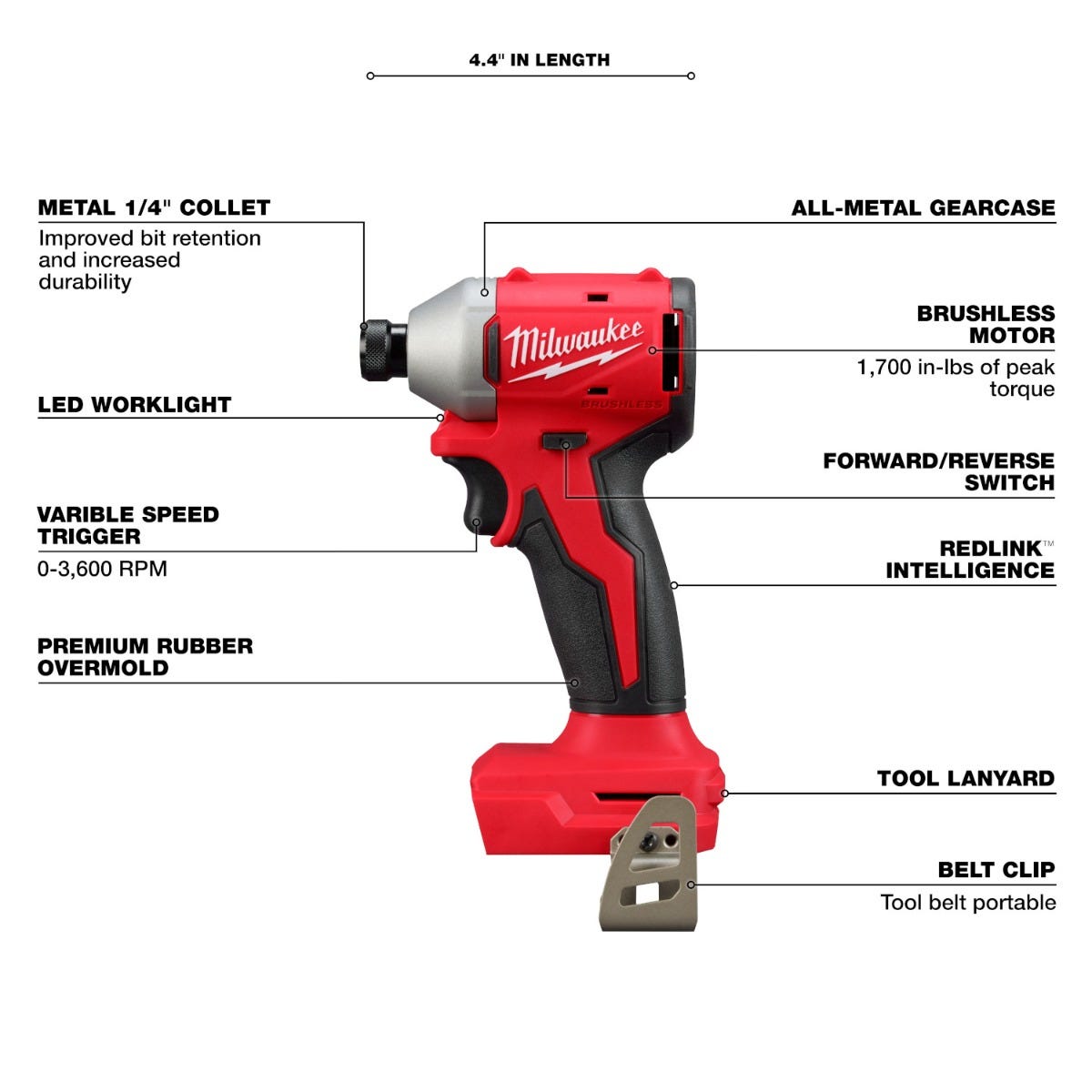 Milwaukee M18™ Compact Brushless 1/4" Hex Impact Driver Kit with 2 Batteries
