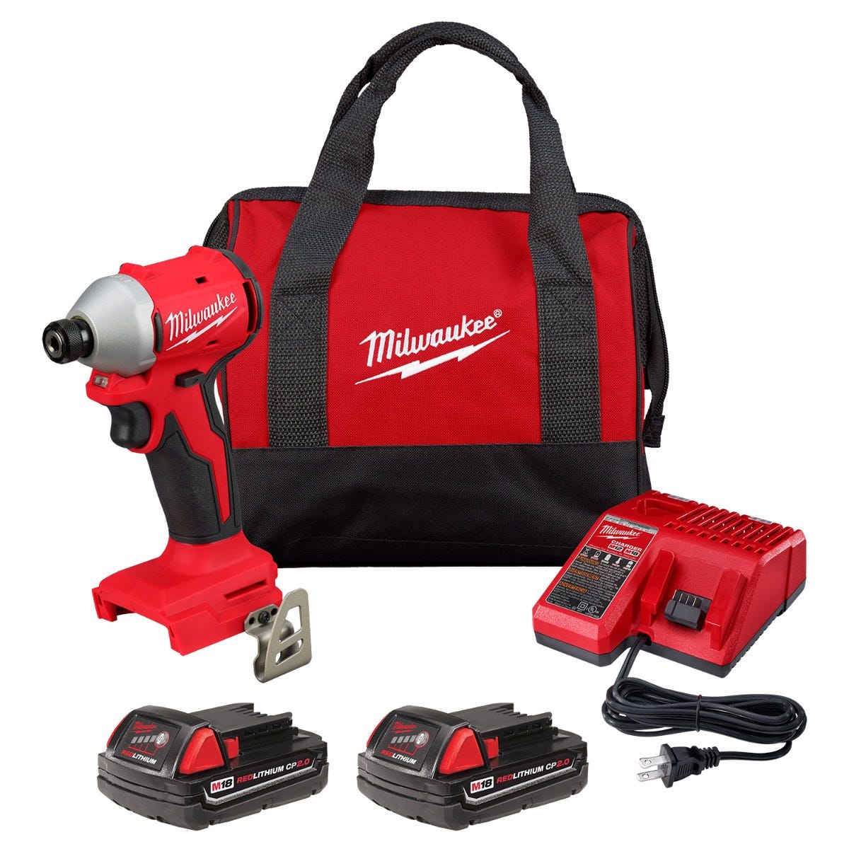 Milwaukee M18™ Compact Brushless 1/4" Hex Impact Driver Kit with 2 Batteries