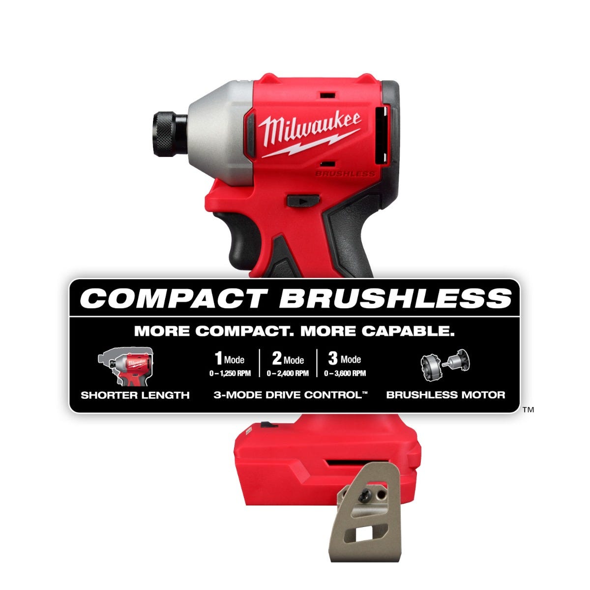 Milwaukee M18™ Compact Brushless 1/4" Hex 3-Speed Impact Driver