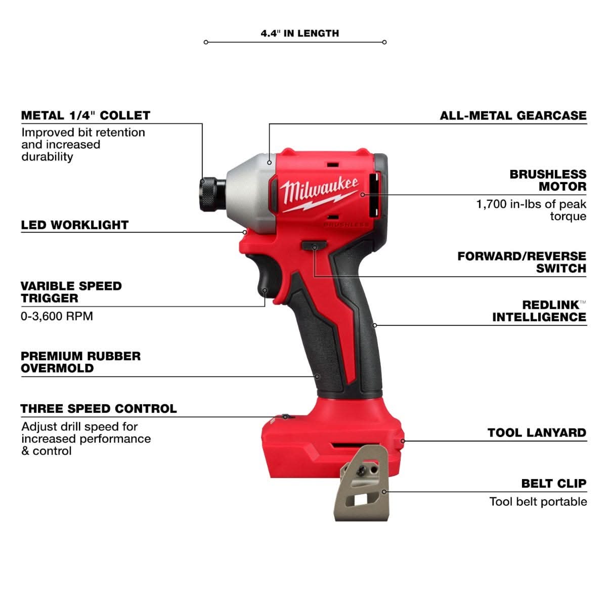 Milwaukee M18 Compact Brushless 1/4
