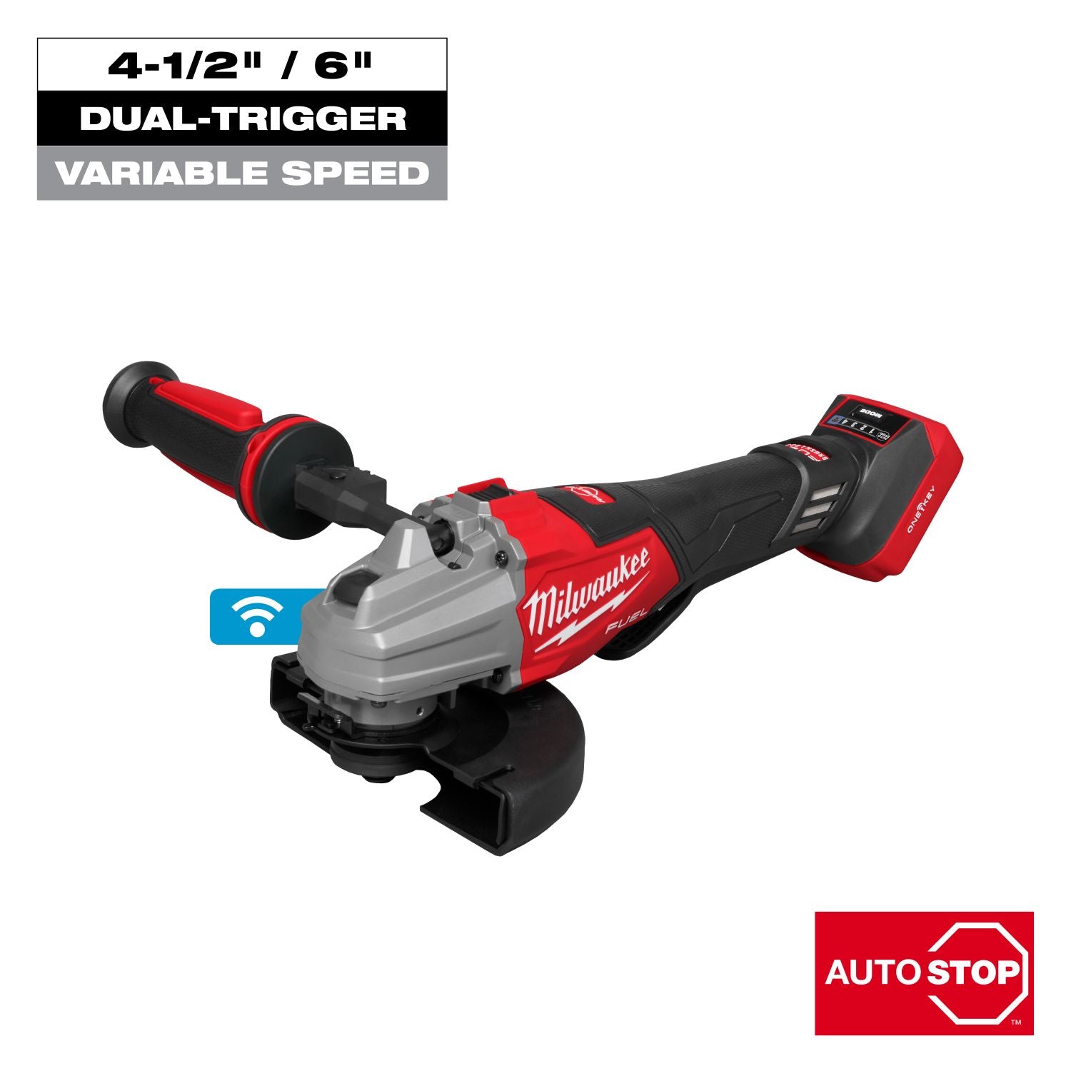 Milwaukee 3676-20 M18 FUEL 4-1/2" / 6" Dual Trigger Braking Paddle Switch Grinder  w/ ONEKEY, Tool Only