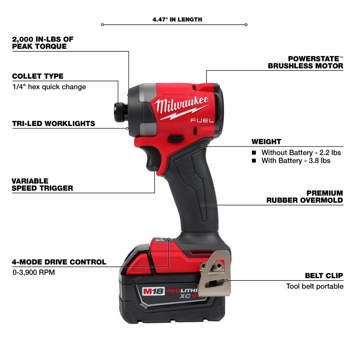 Milwaukee 3697-22 M18 FUEL 1/2-in. Hammer Drill and 1/4-in. Hex Impact Driver Combo Kit