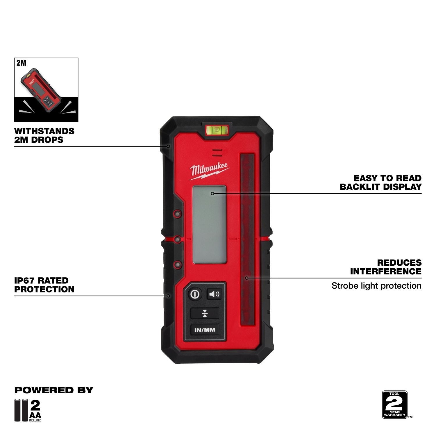 Milwaukee 3701-21T M18 Red Exterior Rotary Laser Level Kit w/ Receiver, Tripod, & Grade Rod