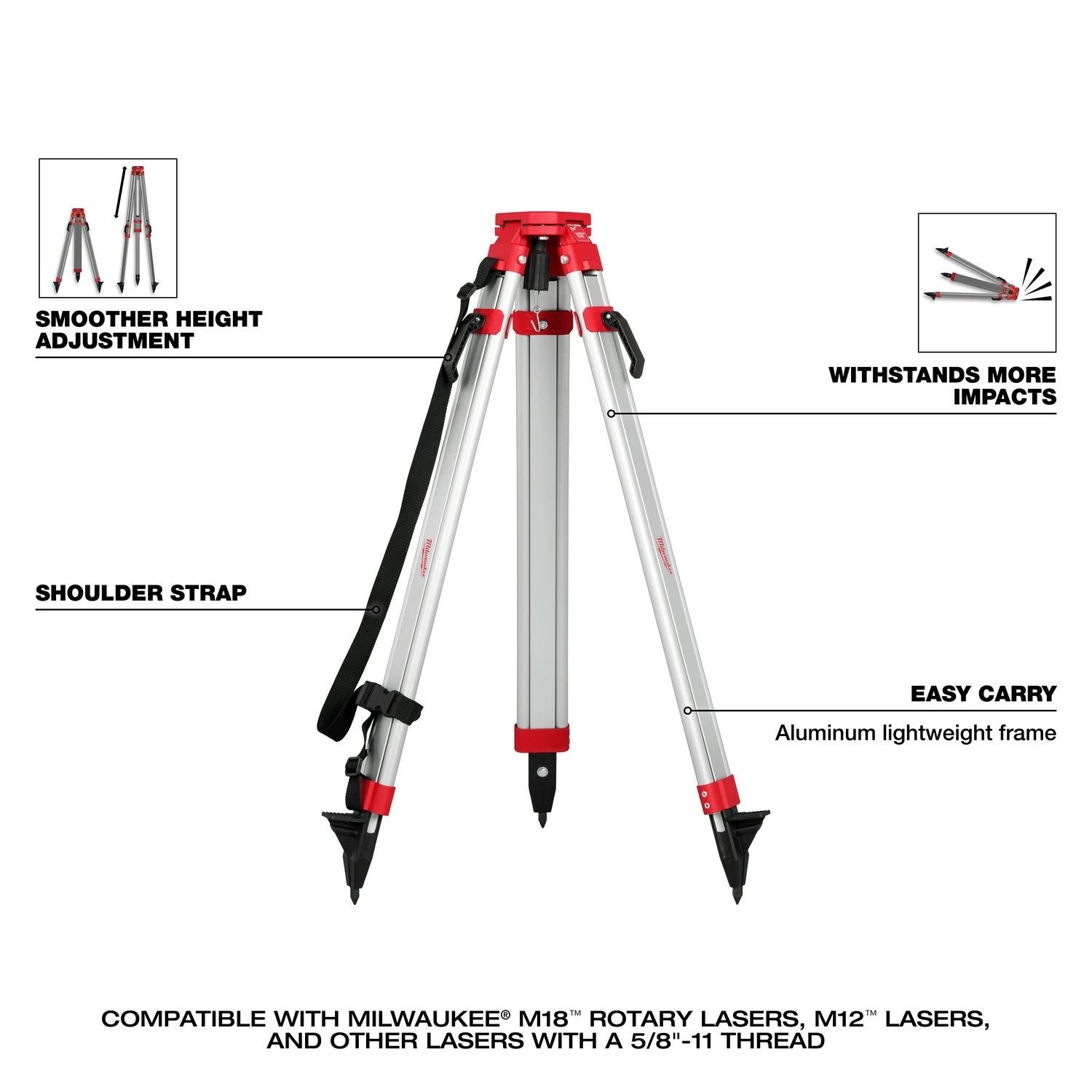 Milwaukee 3704-21 M18 Red Exterior Dual Slope Rotary Laser Level Kit w/ Receiver & Remote