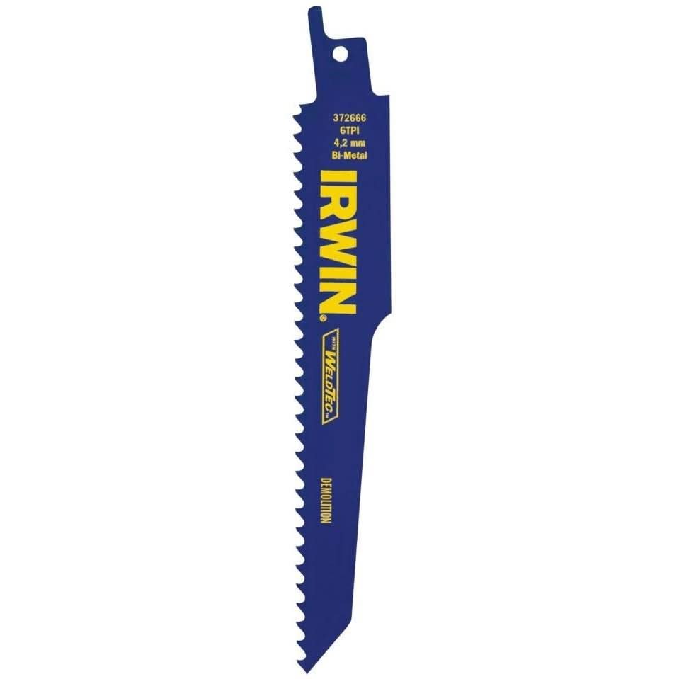 Irwin 372666 Demolition Reciprocating Blades 6-in. 6 TPI
