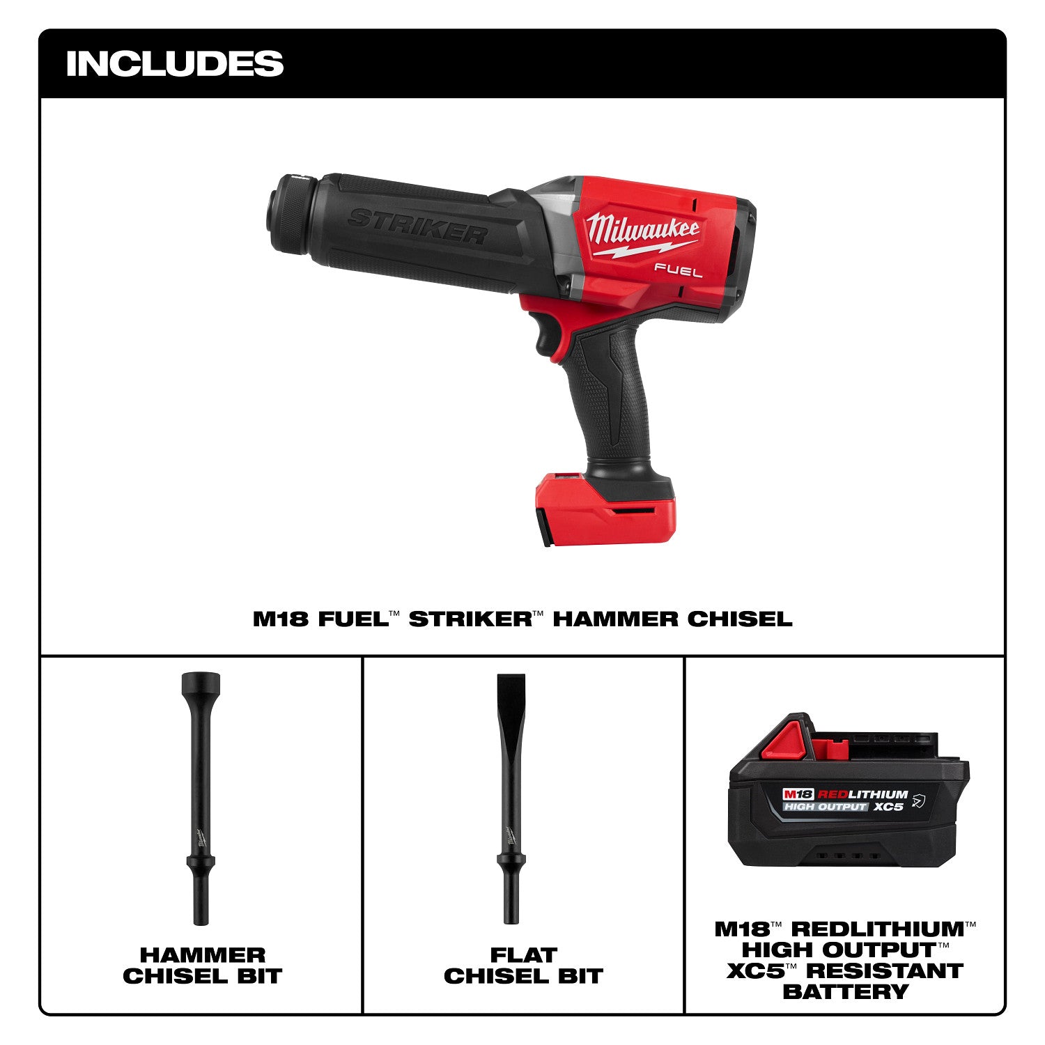 Milwaukee M18 FUEL STRIKER Hammer Chisel 5.0Ah Kit (3771-21)