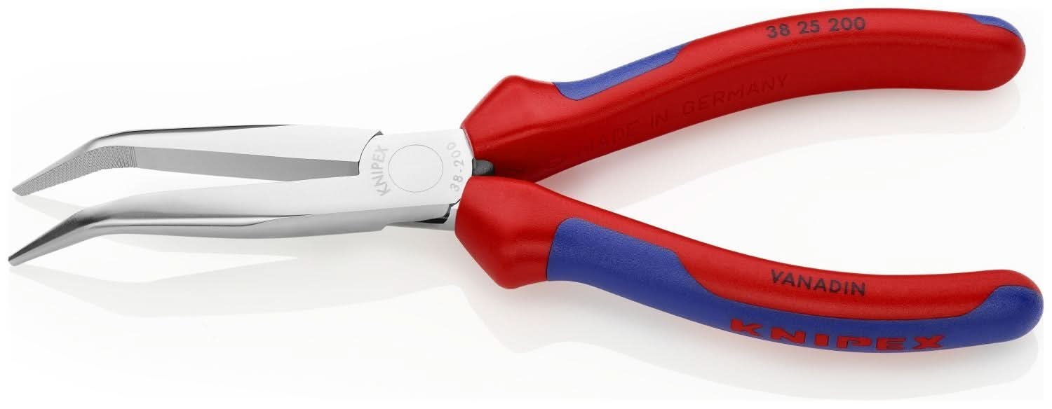 Knipex 38 25 200 Long Nose 40&deg; Angled Pliers without Cutter