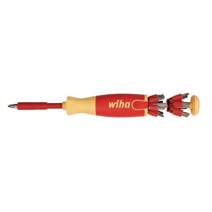 Wiha 38051 14-Piece Insulated Pop-Up Bit Holder Set Slotted, Phillips, Square, Torx