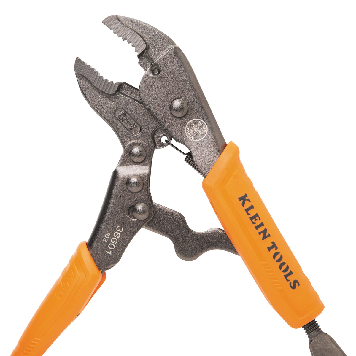 Klein 38601 curved locking jaw detail open