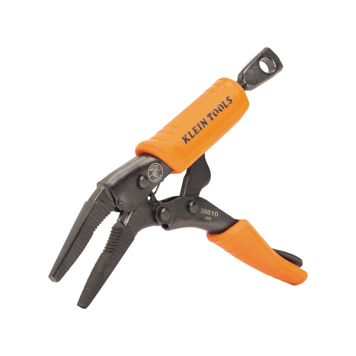 Klein 38610 long nose locking pliers jaws open