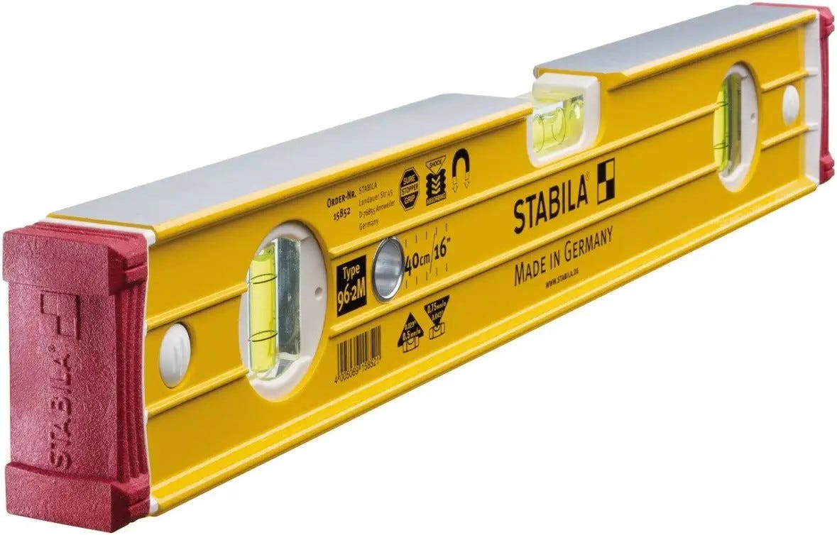 Stabila Type 96M 16 in. Heavy Duty Magnetic Level with Pica Dry Pencil and Black Lead Refill