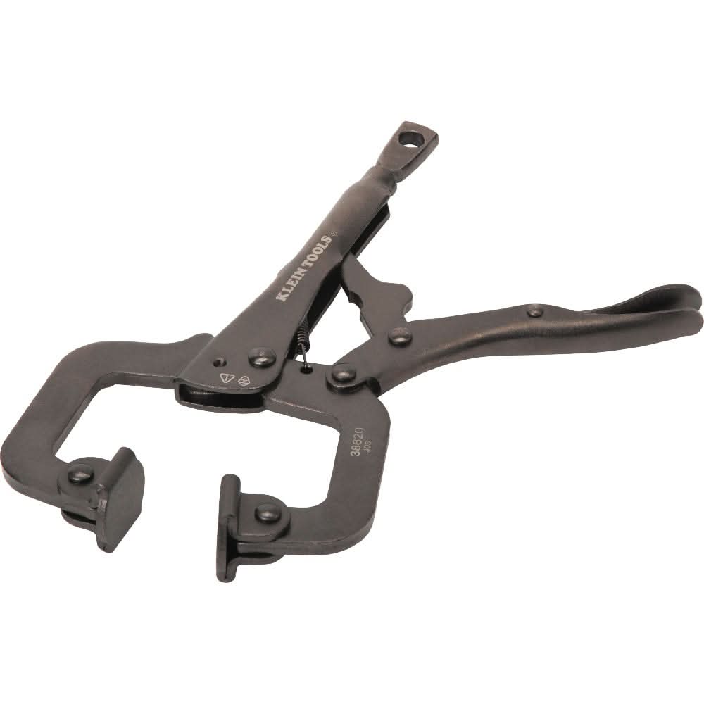 Klein Tools 38620 C-Clamp Locking Pliers With Swivel Jaws, 6-Inch