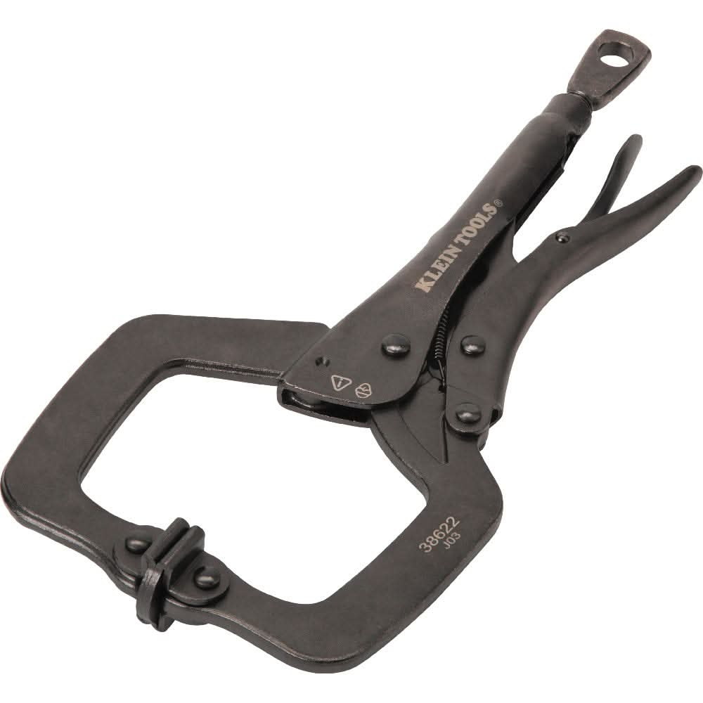 Klein Tools 38622 C-Clamp Locking Pliers With Swivel Jaws, 11-Inch