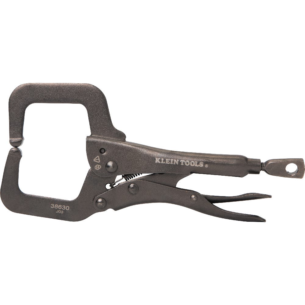 Klein Tools 38630 C-Clamp Locking Pliers With Standard Jaws, 6-Inch