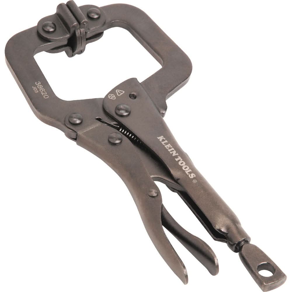 Klein Tools 38662 2-Piece C-Clamp Locking Pliers with Swivel Jaws Set, 6- and 11-Inch