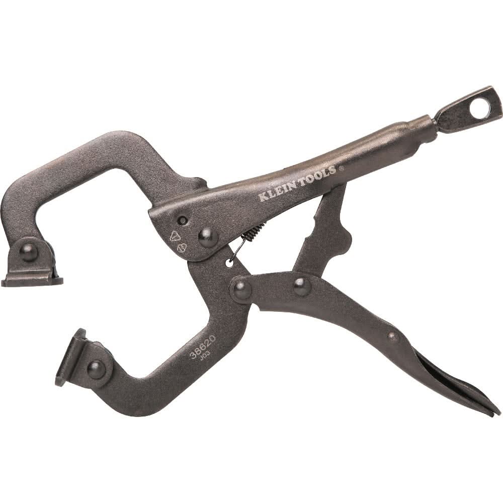Klein Tools 38662 2-Piece C-Clamp Locking Pliers with Swivel Jaws Set, 6- and 11-Inch