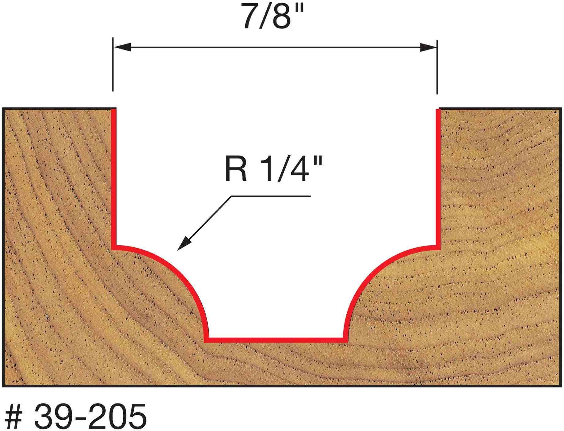 Freud 39-205 1/4-Inch Radius Ovolo Router Bit